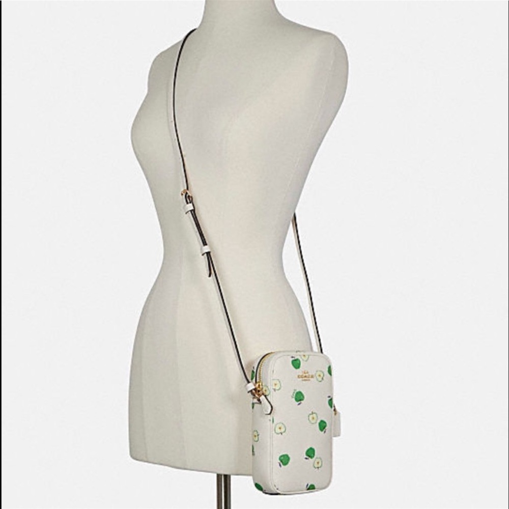 Coach North/South Zip Crossbody With Apple Print - Picture 4 of 8